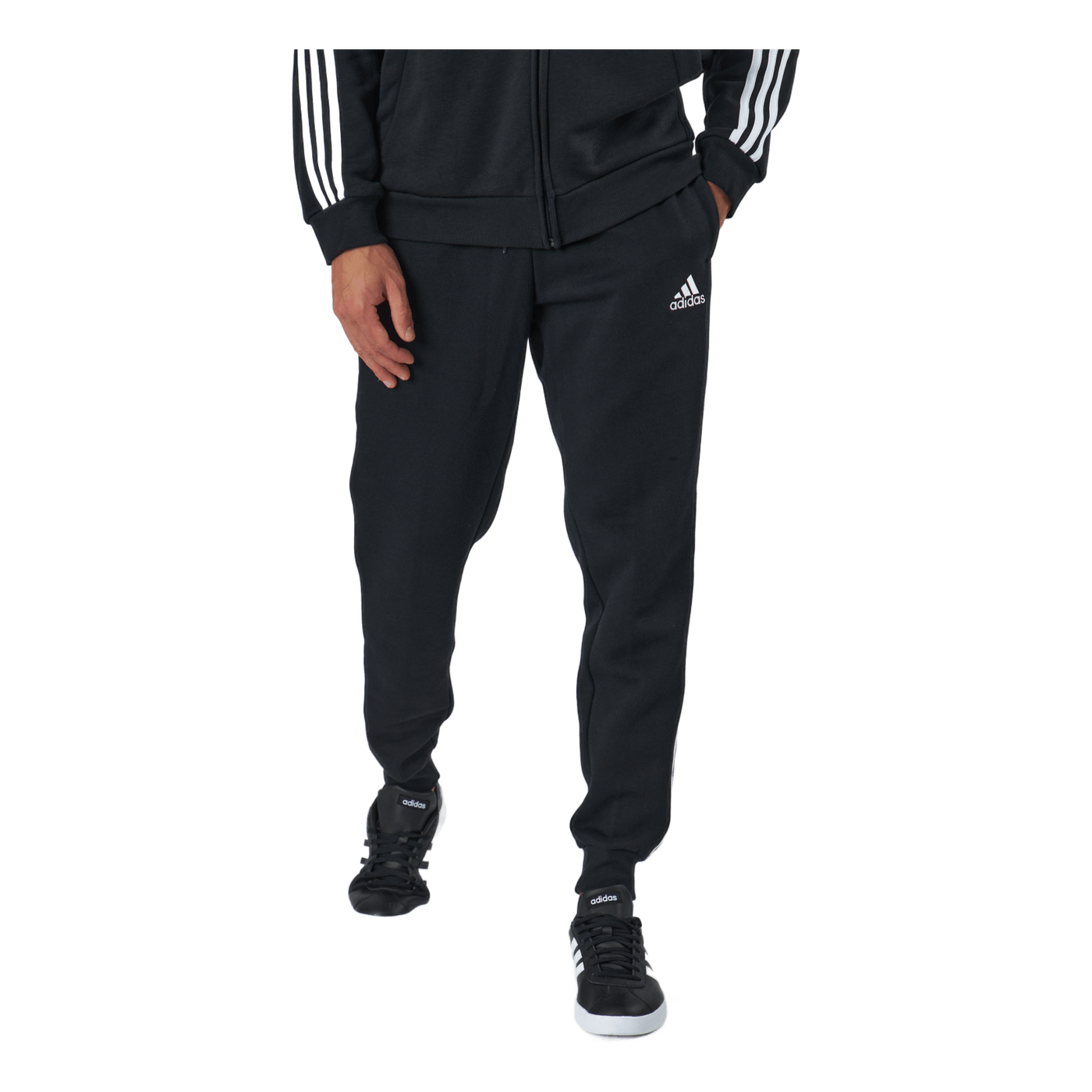 Essentials Slim  3 Stripes Pants Black / White