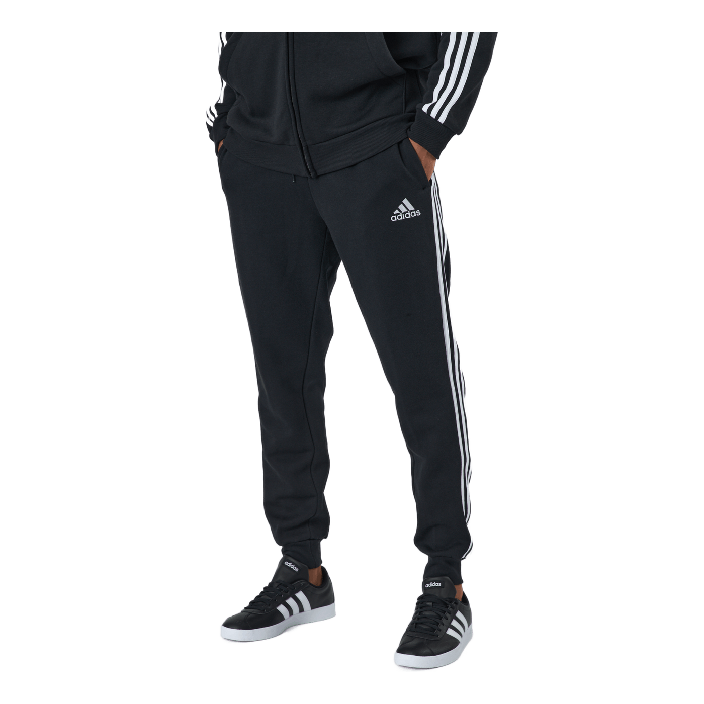 Essentials Slim  3 Stripes Pants Black / White