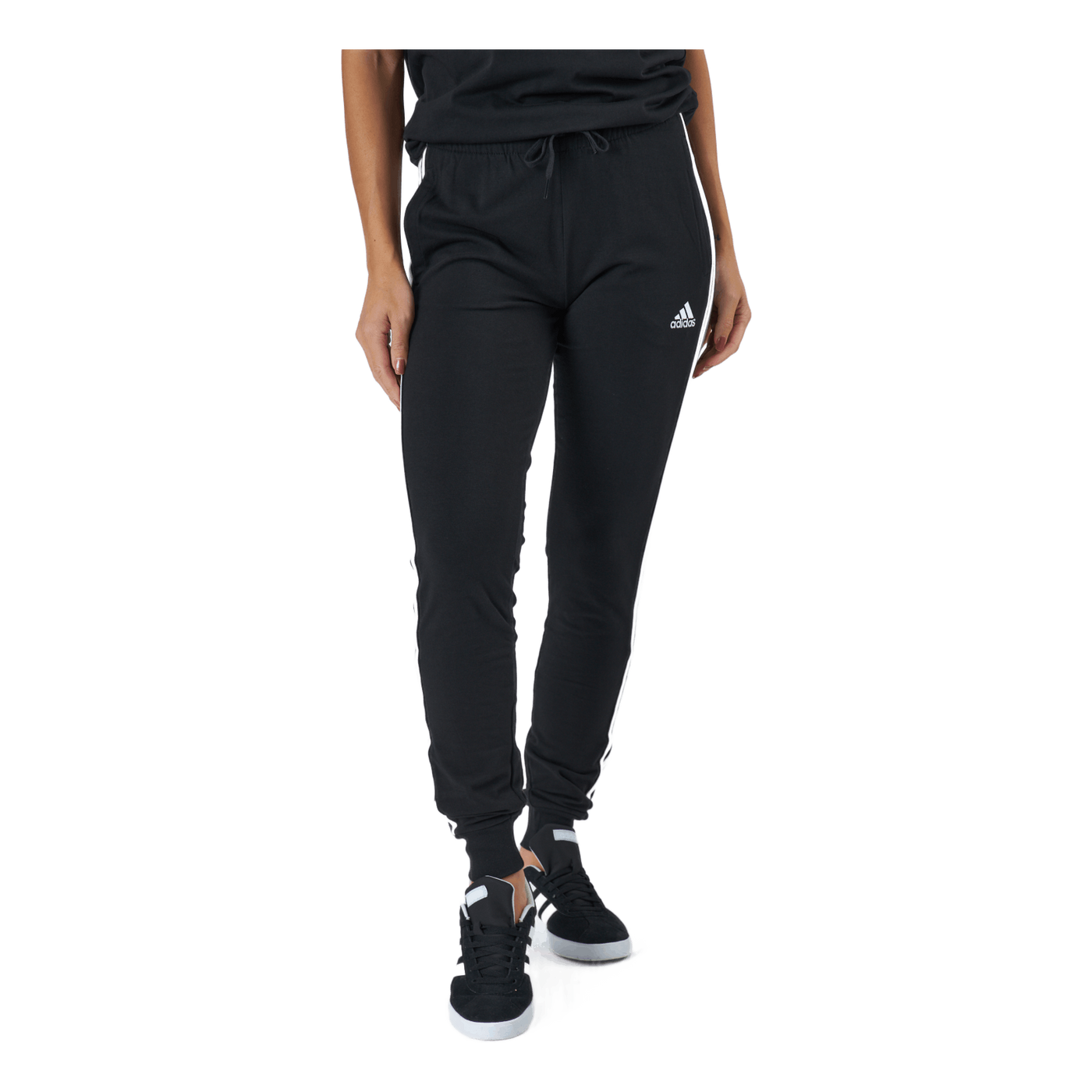 Essentials Single Jersey 3-Stripes Joggers Black