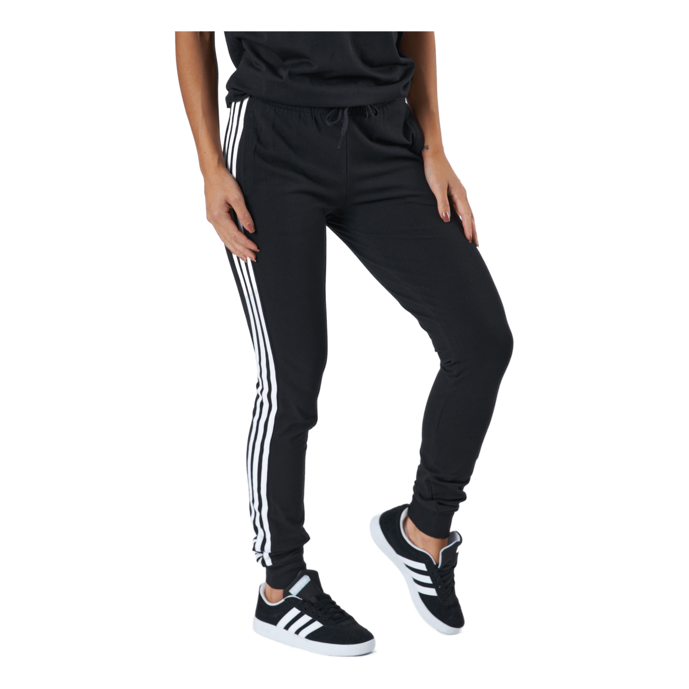 Essentials Single Jersey 3-Stripes Joggers Black