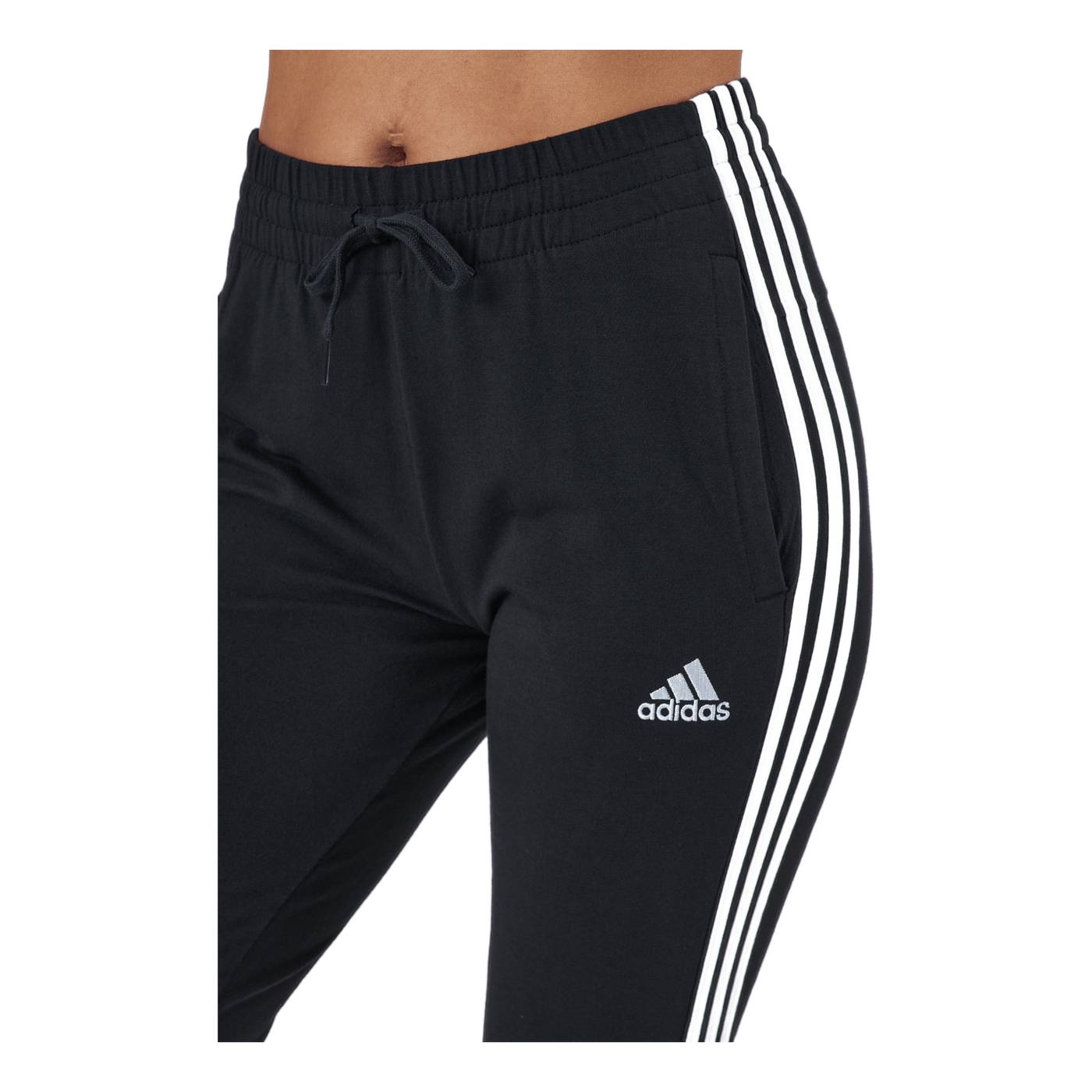 Essentials Single Jersey 3-Stripes Joggers Black