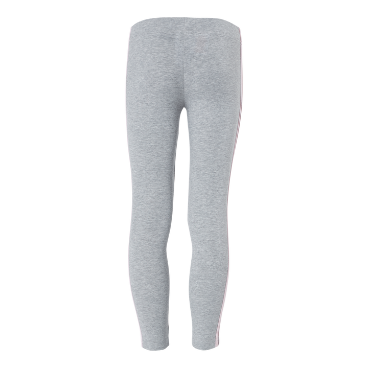 Adidas Girls Essentials 3 Stripes Leggings Medium Grey Heather / Clear Pink