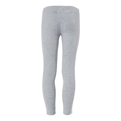 Adidas Girls Essentials 3 Stripes Leggings Medium Grey Heather / Clear Pink