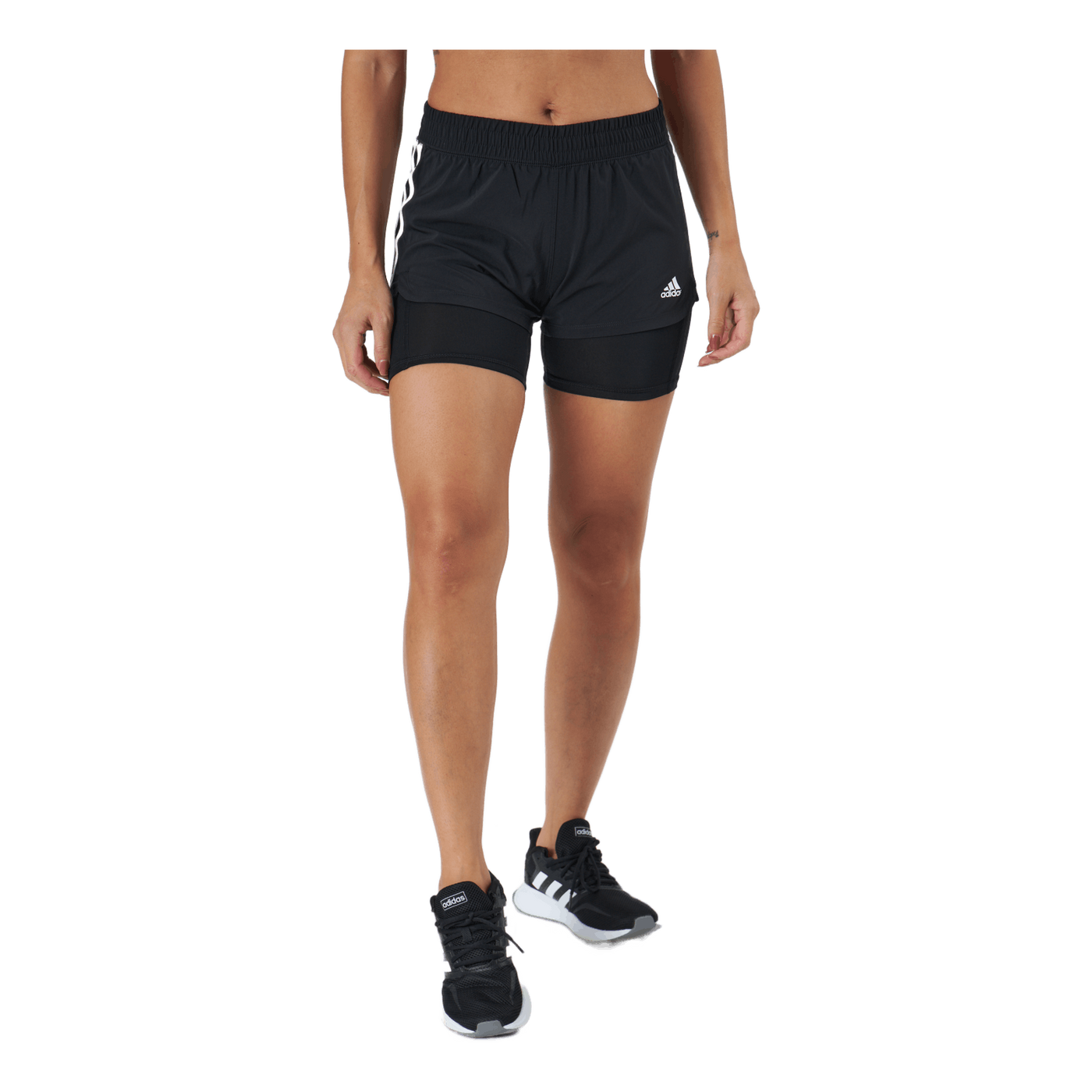 Pacer 3 Stripe Woven 2 In 1 Short Black / White