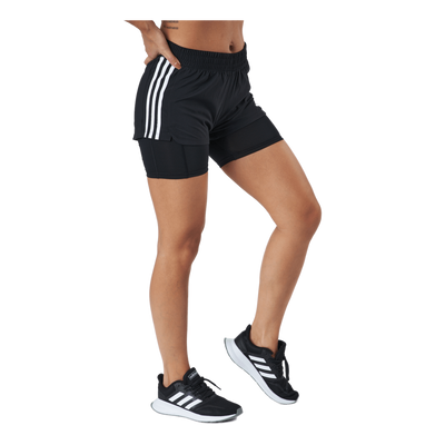 Pacer 3 Stripe Woven 2 In 1 Short Black / White