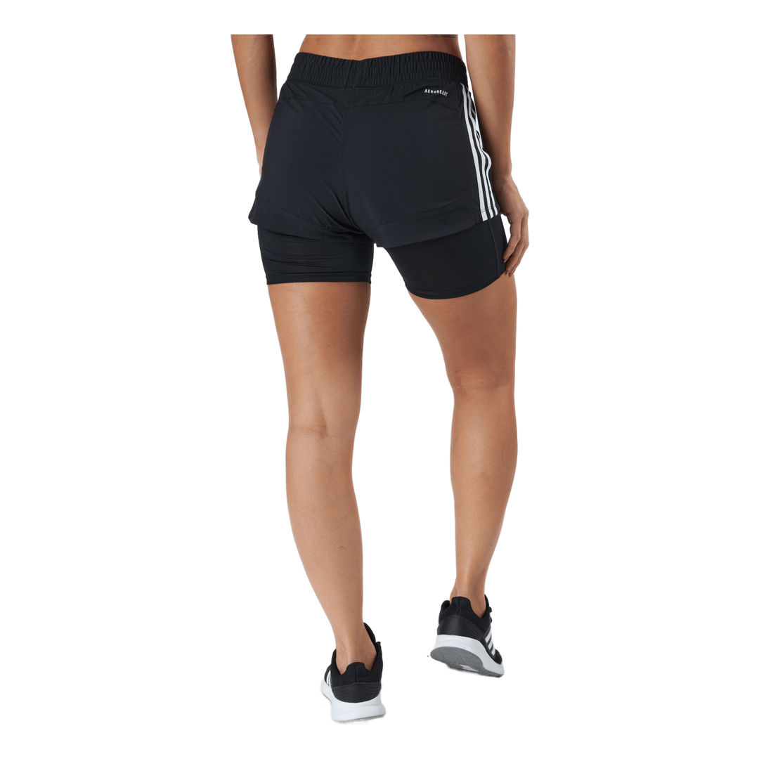 Pacer 3 Stripe Woven 2 In 1 Short Black / White