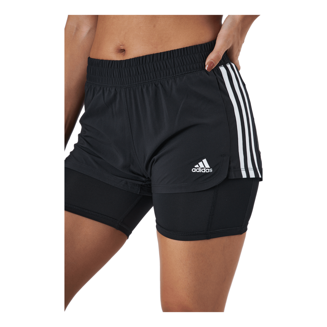 Pacer 3 Stripe Woven 2 In 1 Short Black / White