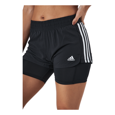 Pacer 3 Stripe Woven 2 In 1 Short Black / White