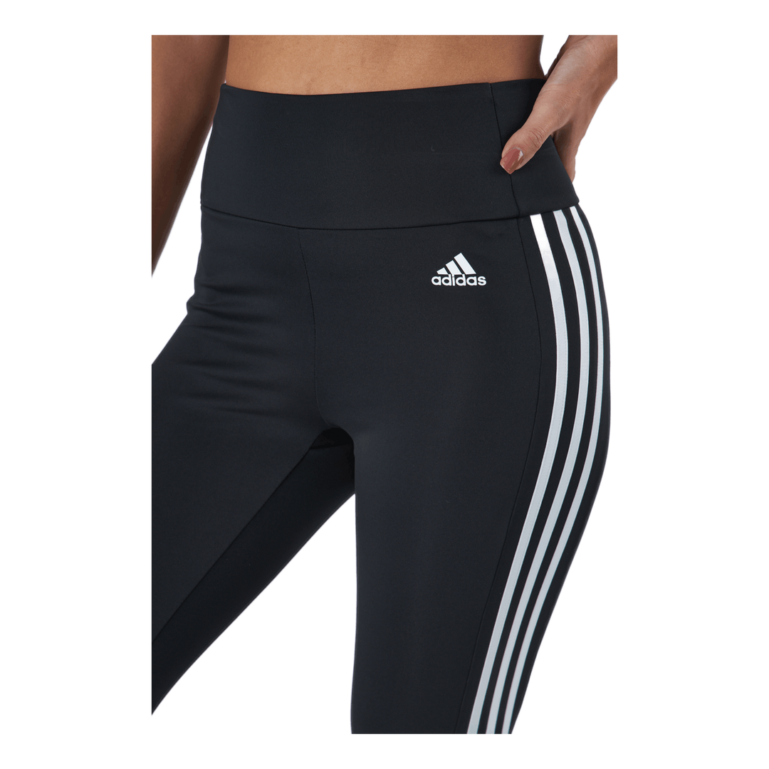 High Rise 3-Stripes 3/4 Sport Tights Black / White
