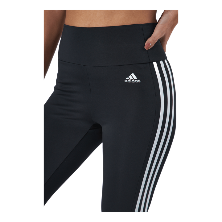 High Rise 3-Stripes 3/4 Sport Tights Black / White