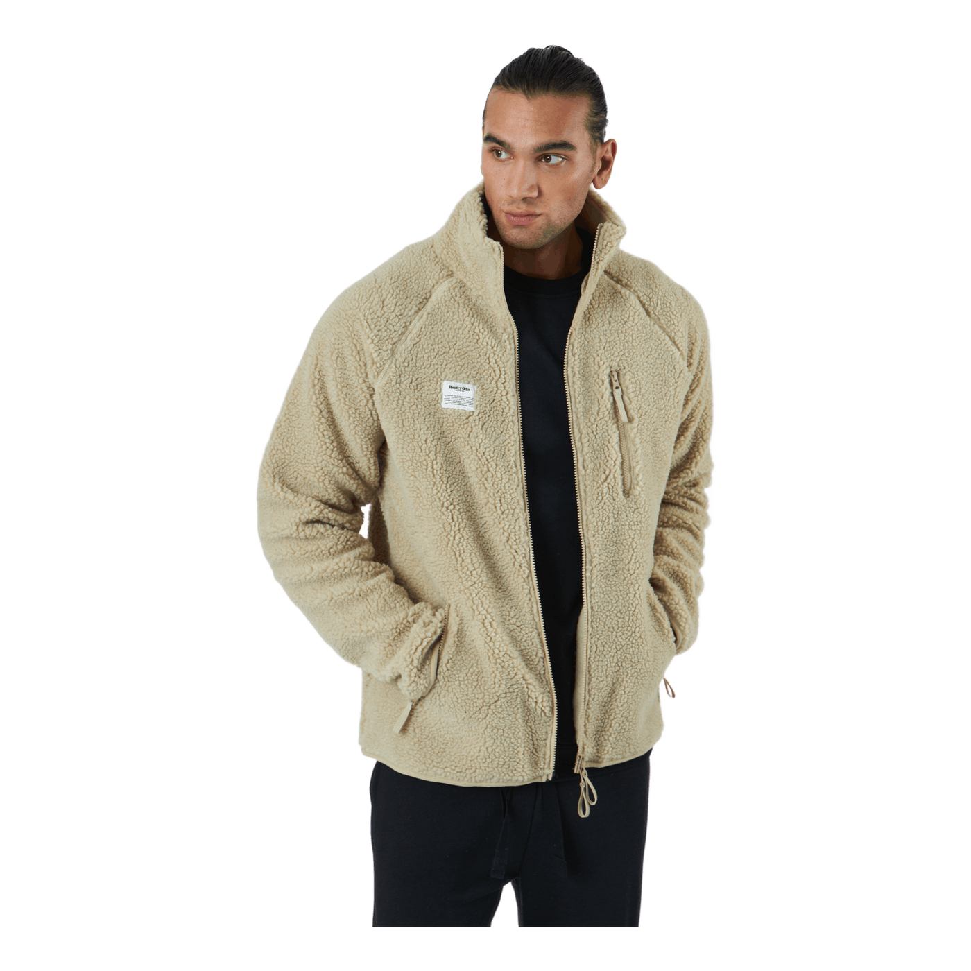 Fleece Jacket Zip Beige