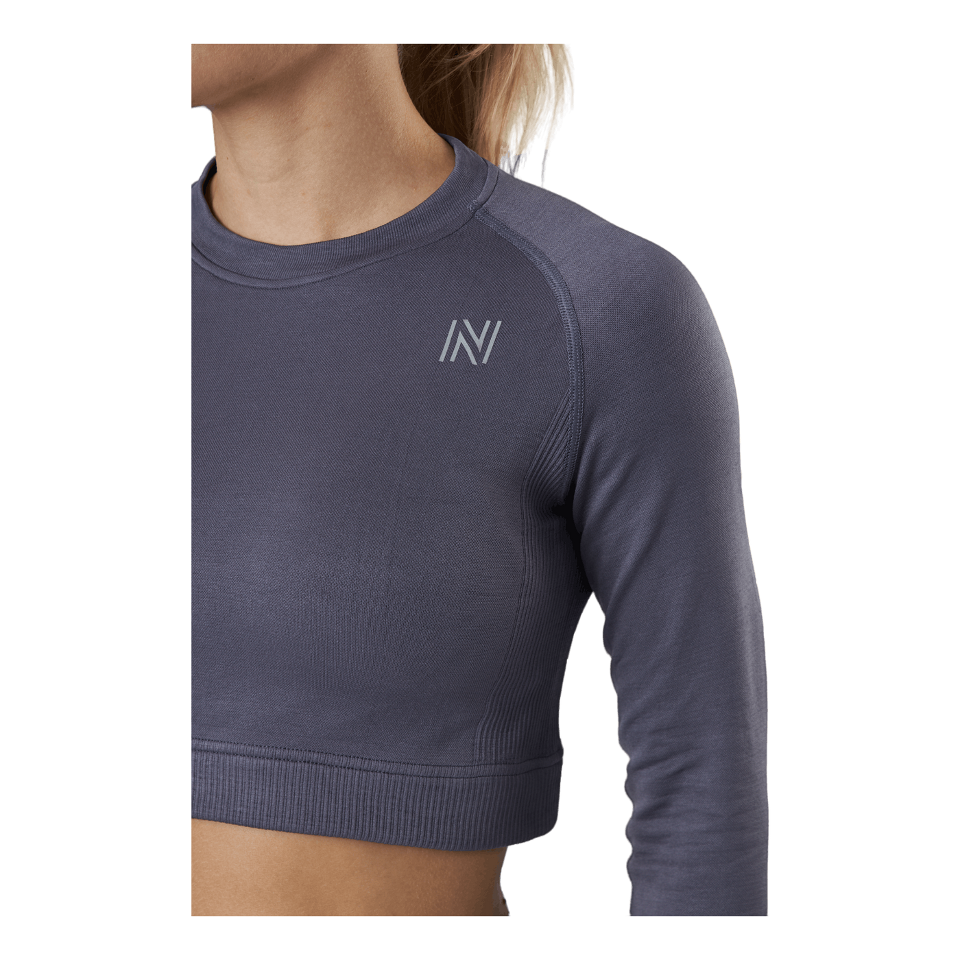 Molly Seamless Ls Crop Top Blue