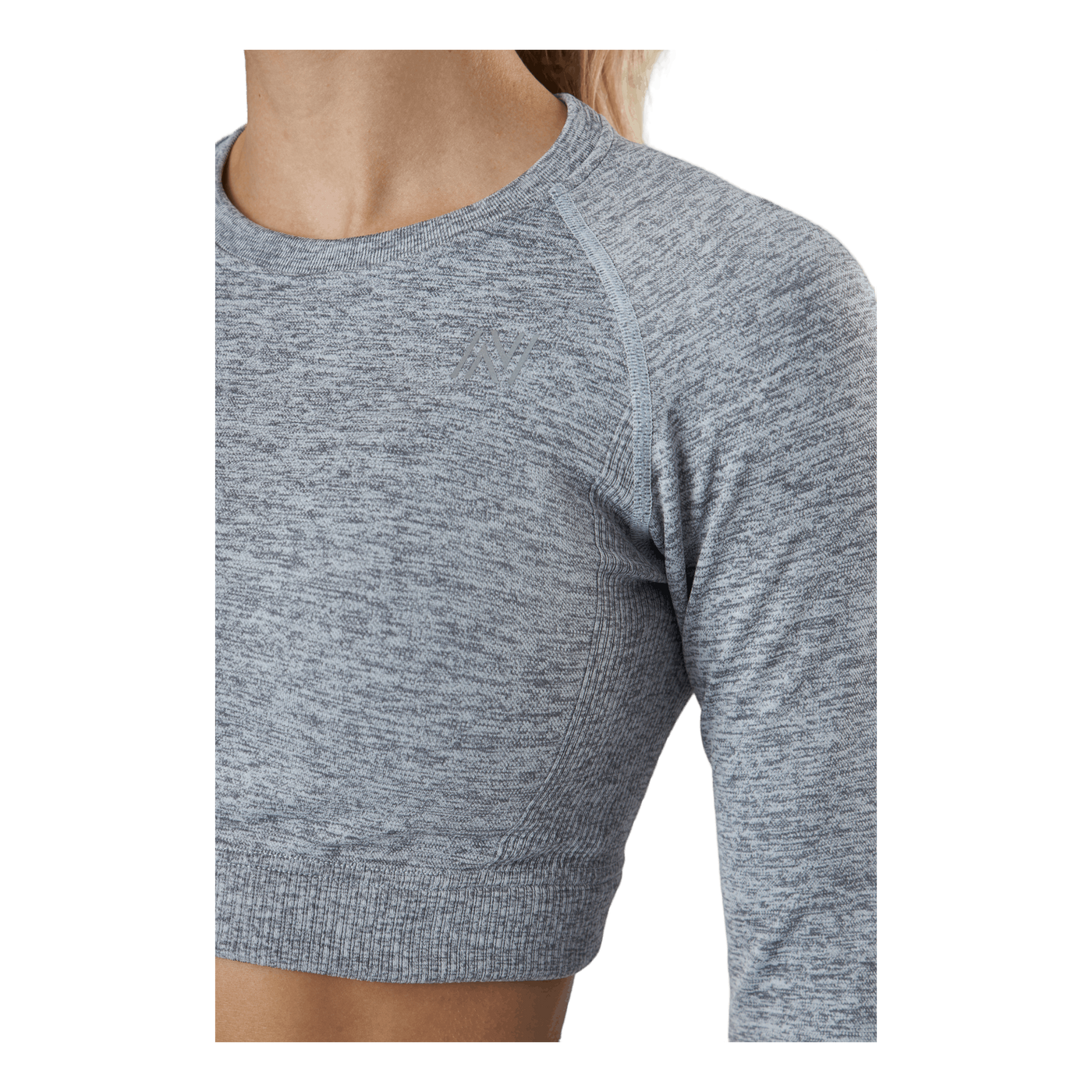 Molly Seamless Ls Crop Top Grey