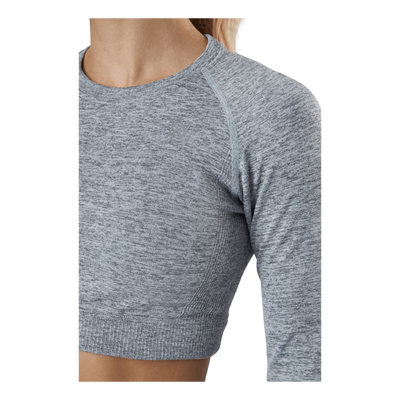 Molly Seamless Ls Crop Top Grey