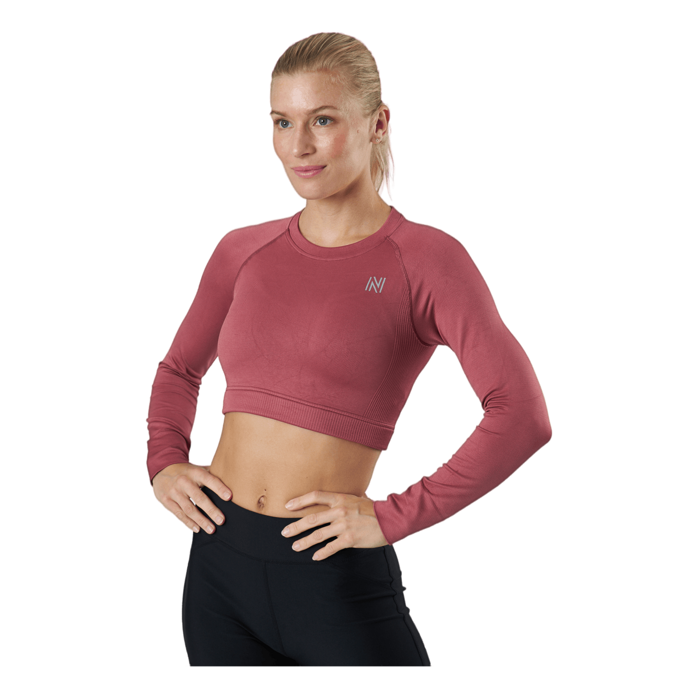 Molly Seamless Ls Crop Top Rose