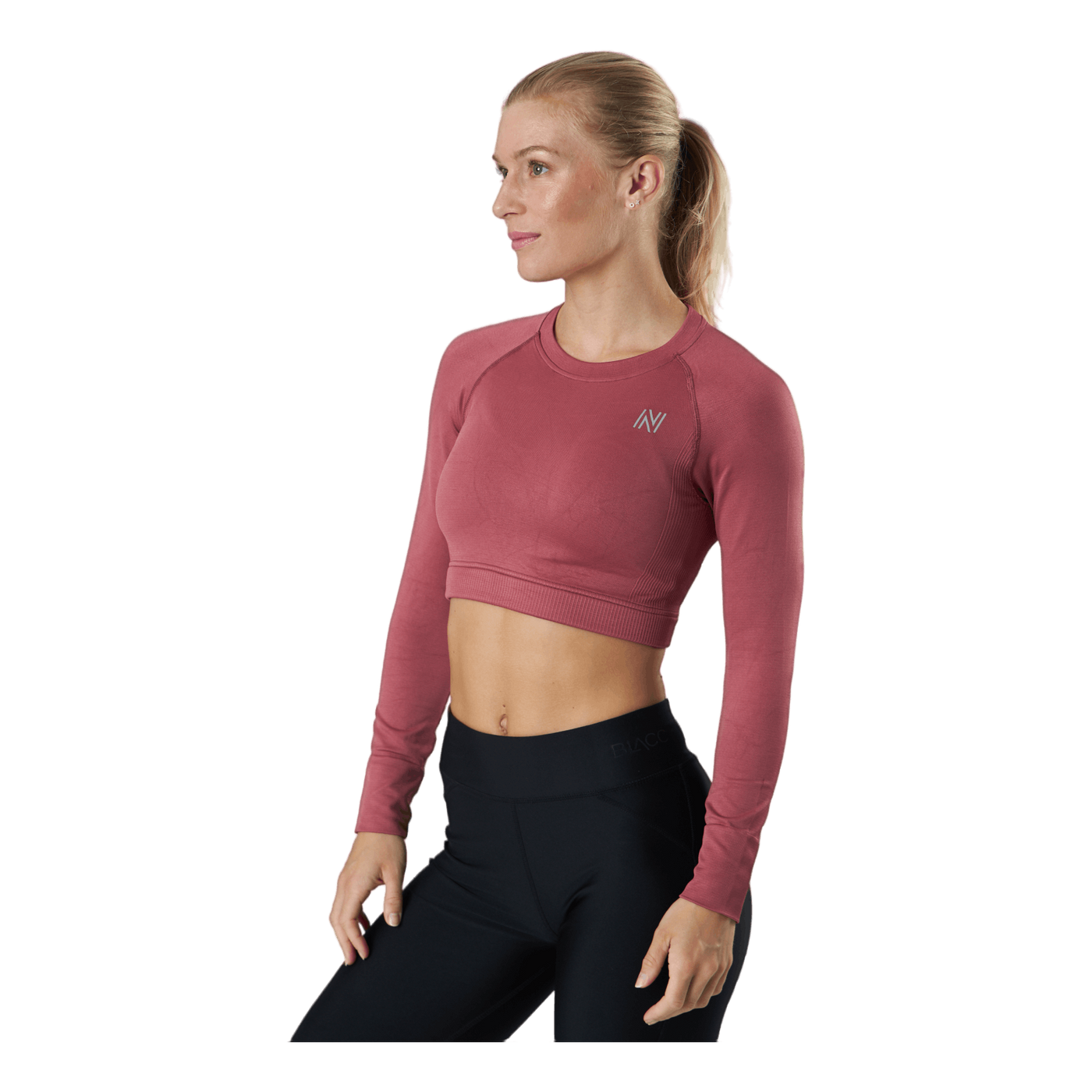 Molly Seamless Ls Crop Top Rose