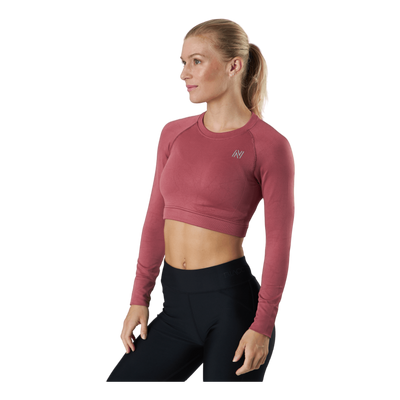 Molly Seamless Ls Crop Top Rose