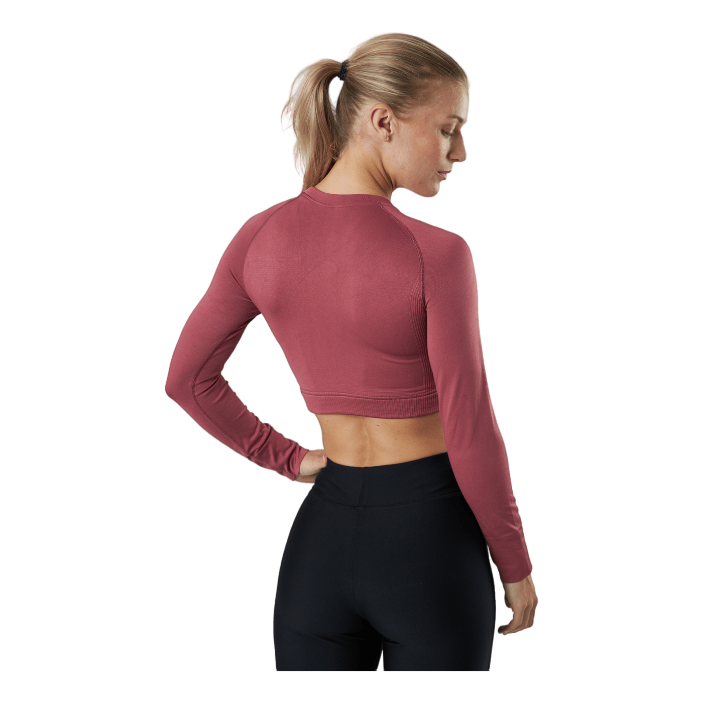 Molly Seamless Ls Crop Top Rose