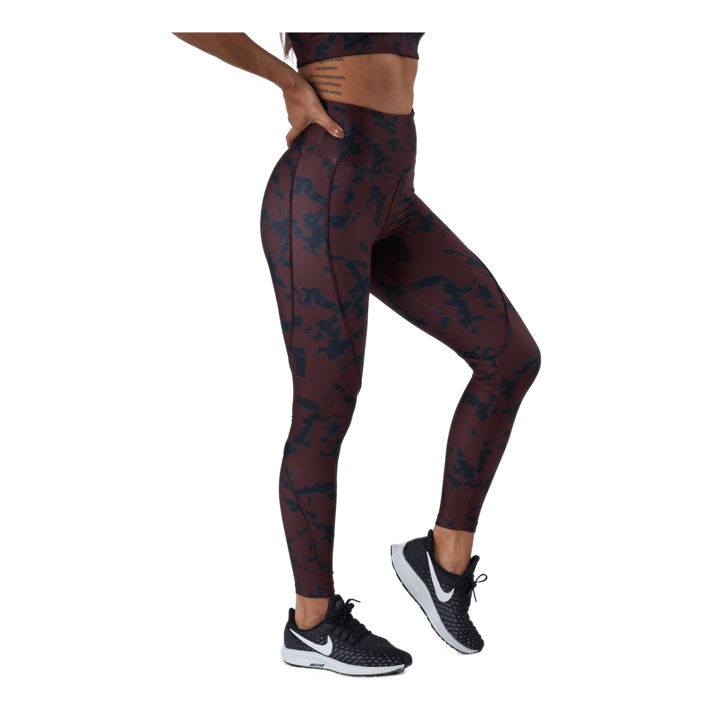 Printed Piping Tights Black Miniature Myth