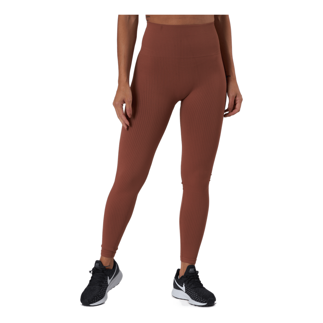 Seamless Rib Tights Copper Brown