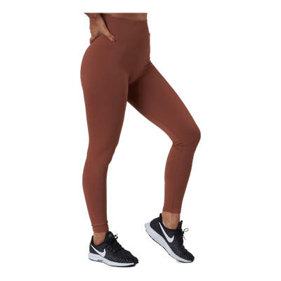 Seamless Rib Tights Copper Brown