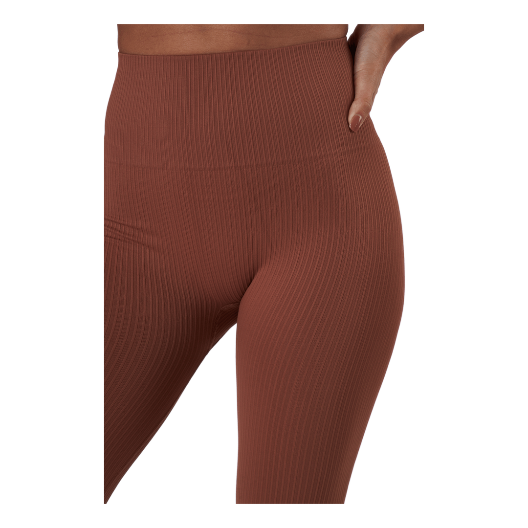 Seamless Rib Tights Copper Brown