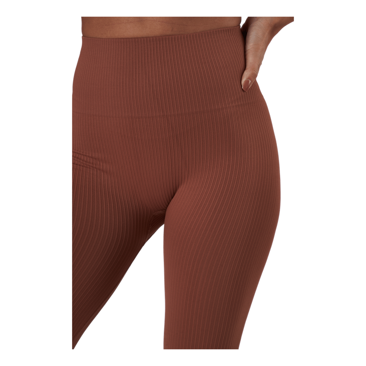 Seamless Rib Tights Copper Brown