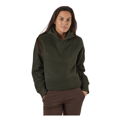 Oversized Zip Hood Forest Green