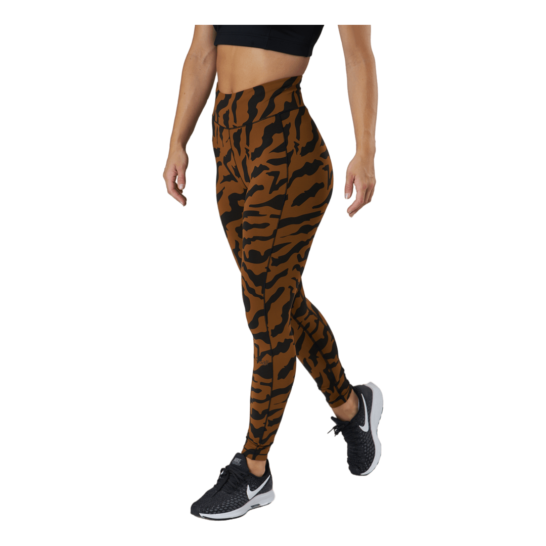 Iconic Printed 7/8 Tights Escape Brown