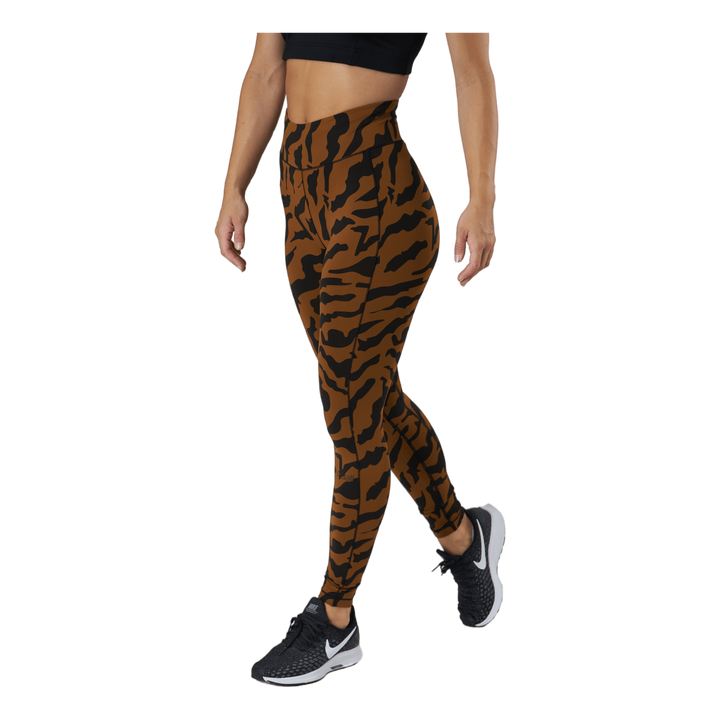 Iconic Printed 7/8 Tights Escape Brown