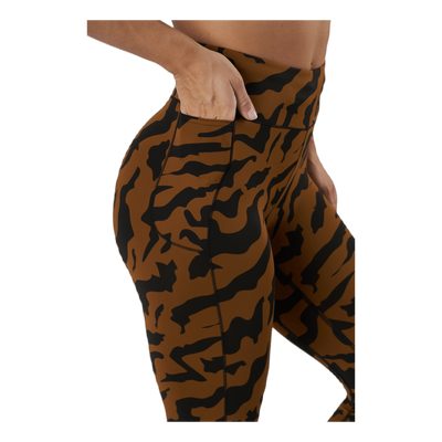 Iconic Printed 7/8 Tights Escape Brown