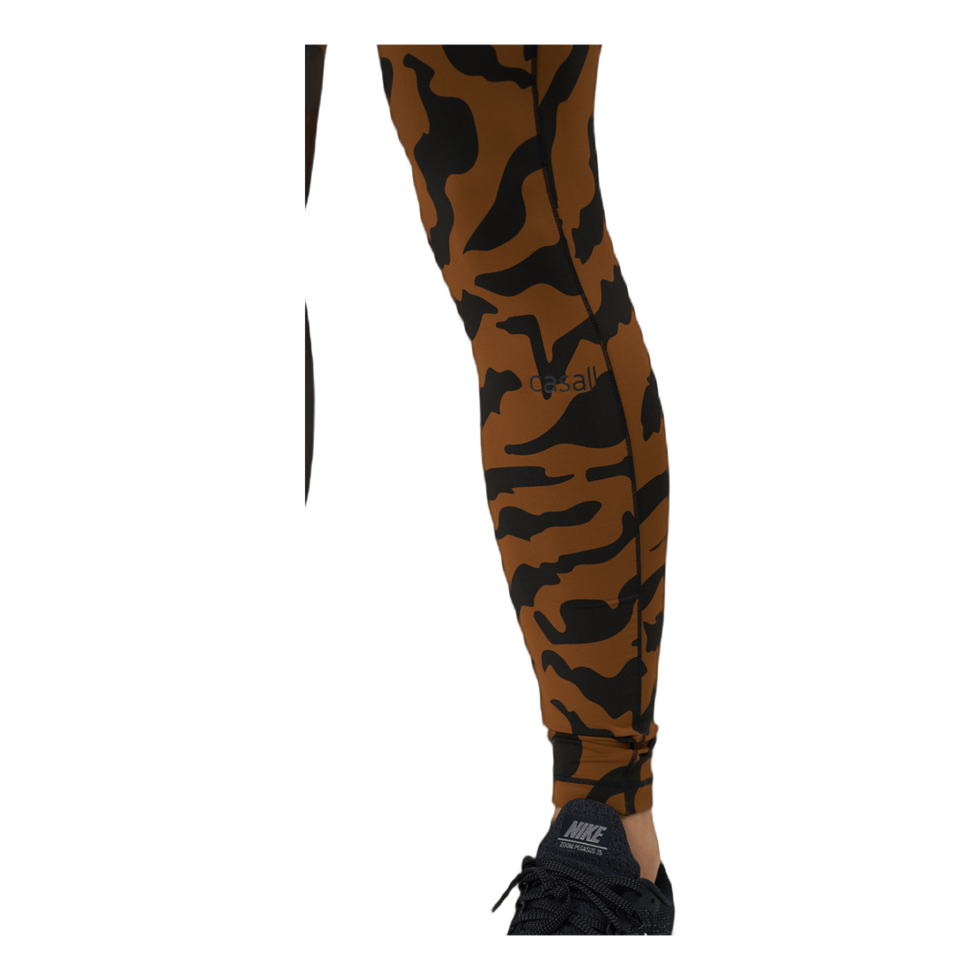 Iconic Printed 7/8 Tights Escape Brown