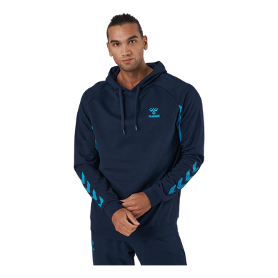 Hmlaction Cotton Hoodie Black Iris/atomic Blue