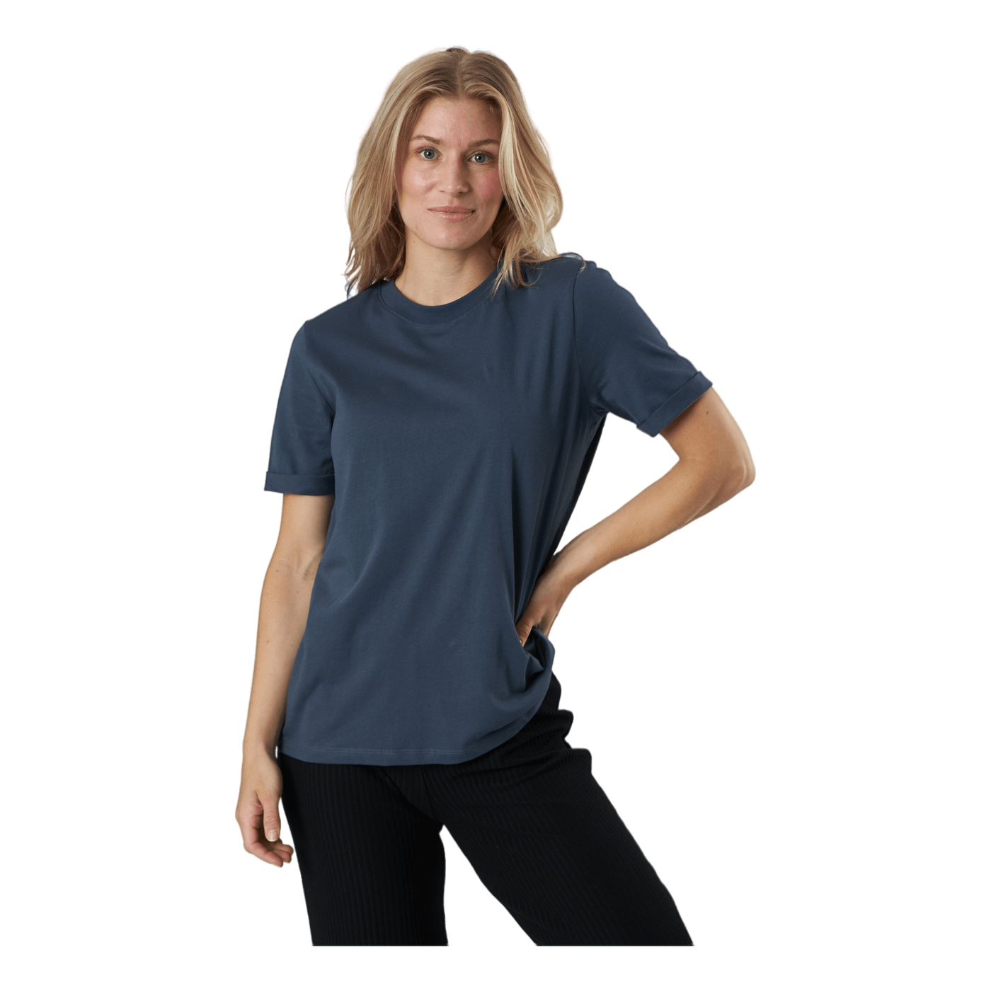 Pcria Ss Fold Up Solid Tee Noo Ombre Blue