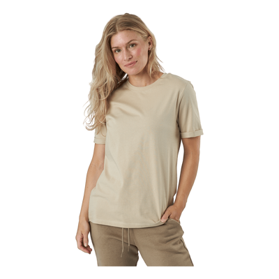Pcria Ss Fold Up Solid Tee Noo White Pepper