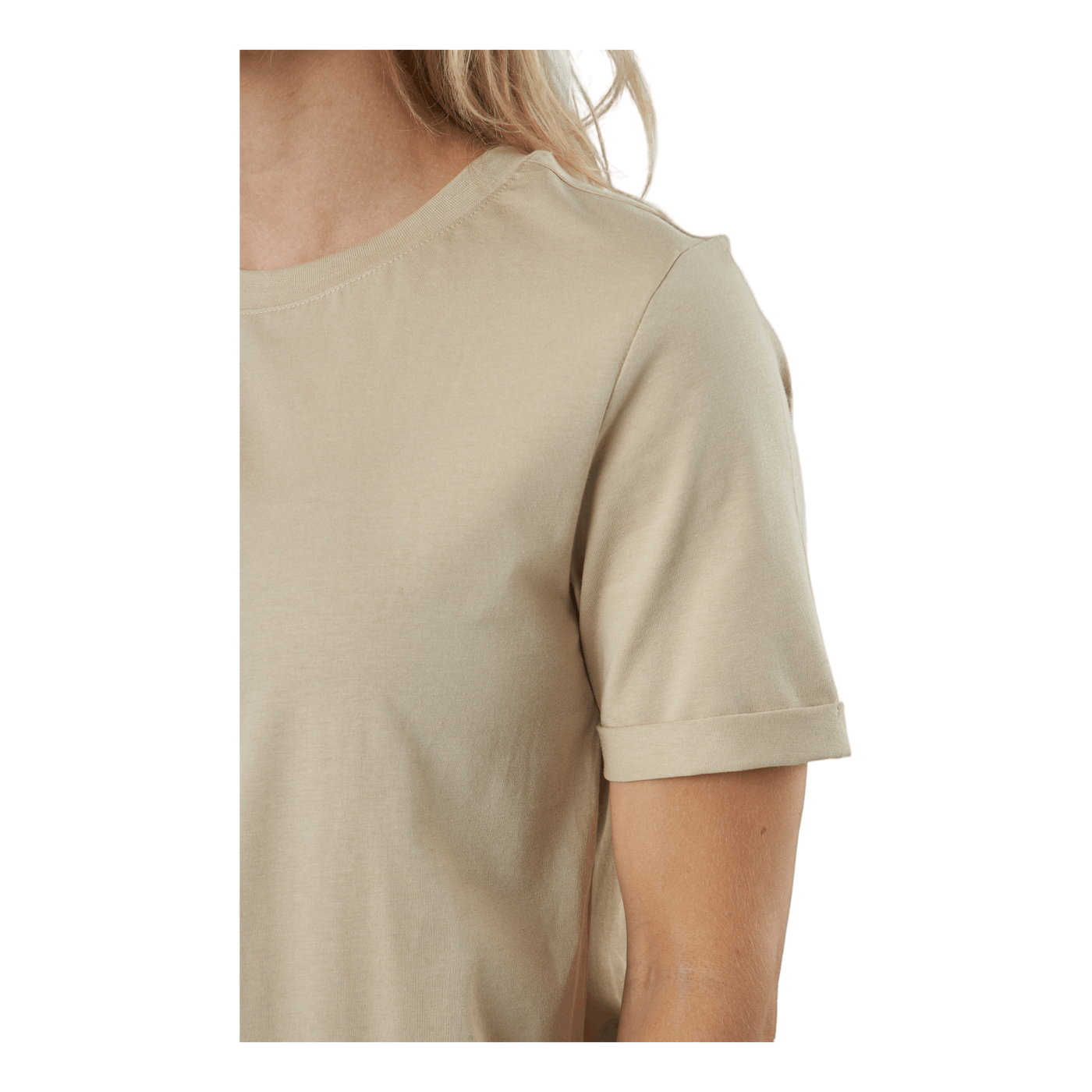 Pcria Ss Fold Up Solid Tee Noo White Pepper