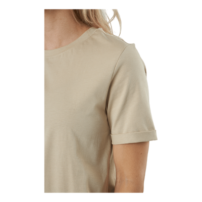Pcria Ss Fold Up Solid Tee Noo White Pepper