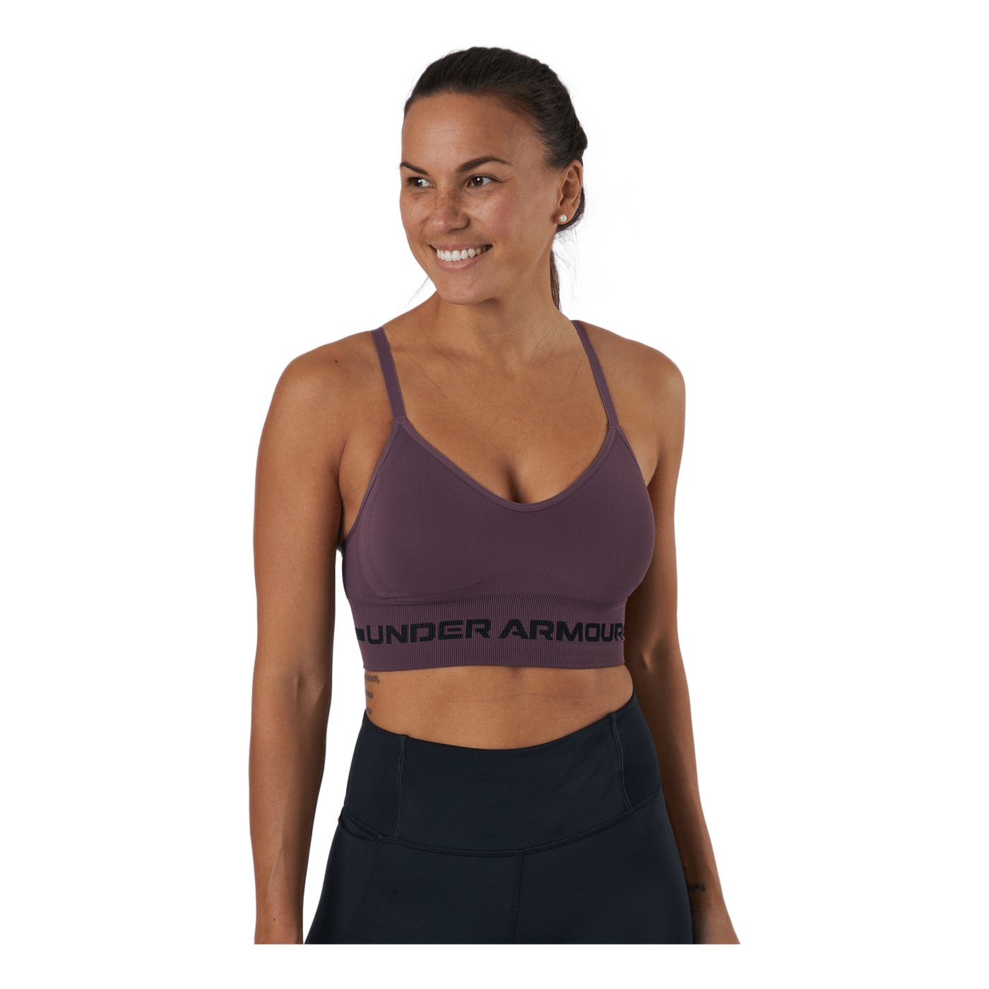Ua Seamless Low Long Bra Ash Plum