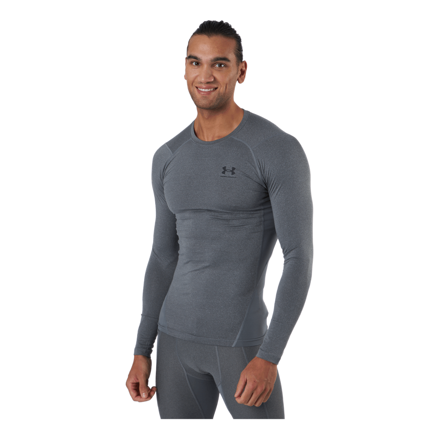 Ua Hg Armour Comp Ls Carbon Heather