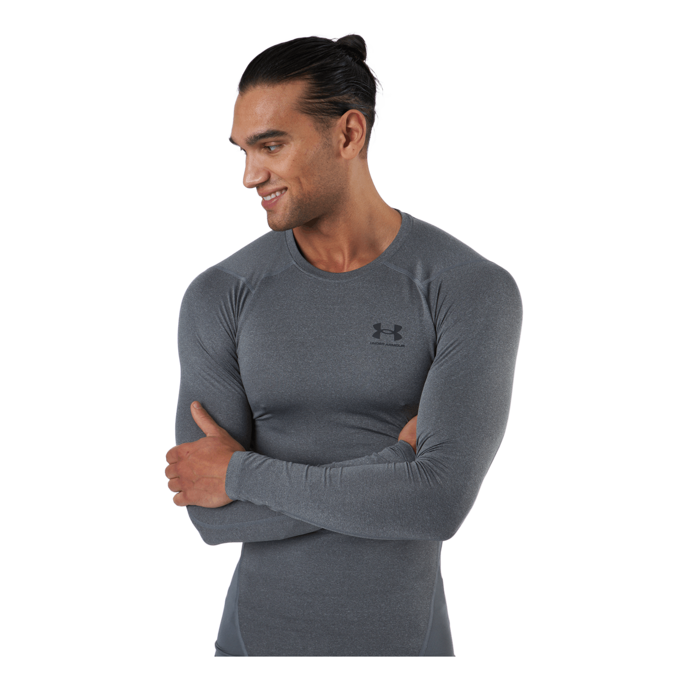 Ua Hg Armour Comp Ls Carbon Heather