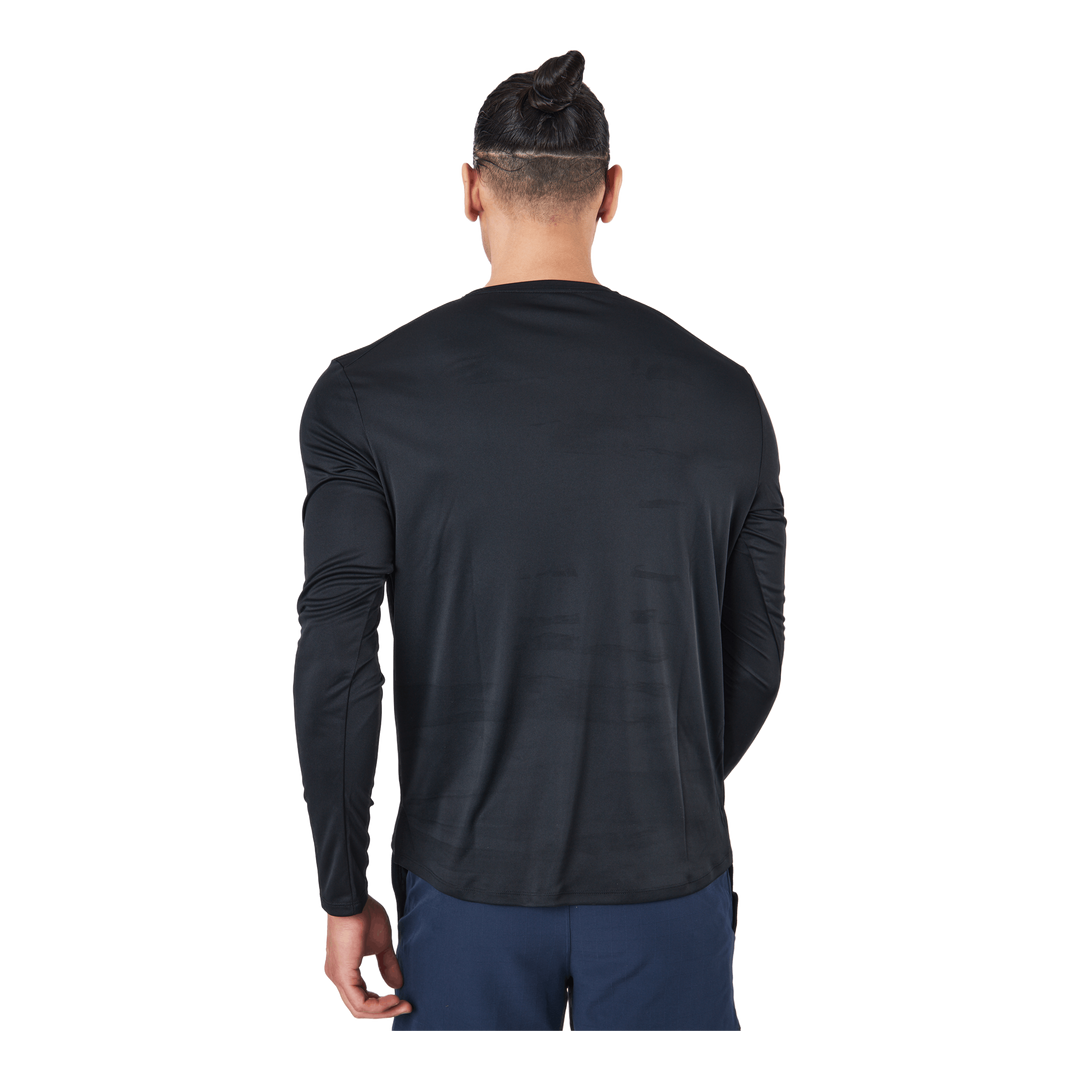 nike running miler long sleeve top in black