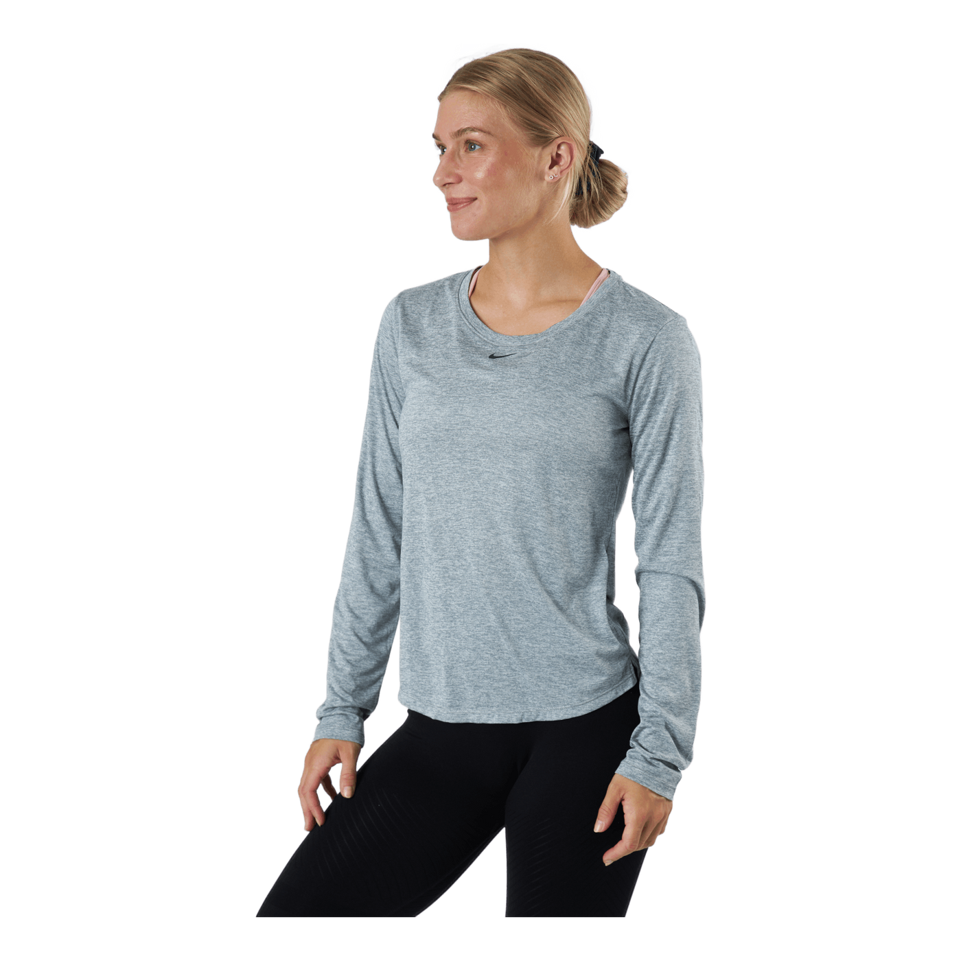 Dri-FIT One Women's Standard Fit Long-Sleeve Top PARTICLE GREY/HTR/BLACK