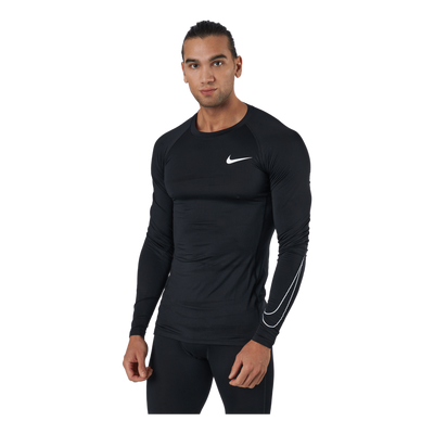 Nike Pro Dri-FIT Men's Tight Fit Long-Sleeve Top BLACK/WHITE