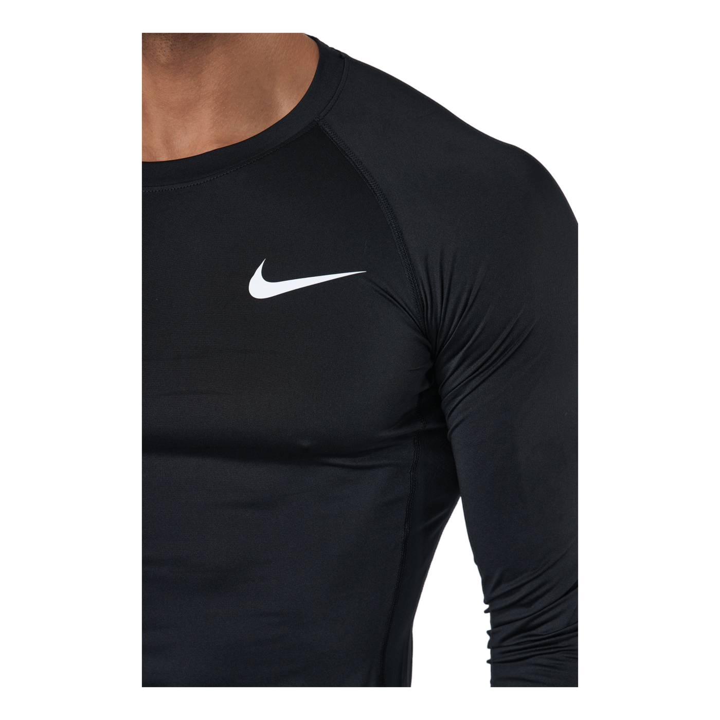 Nike Pro Dri-FIT Men's Tight Fit Long-Sleeve Top BLACK/WHITE