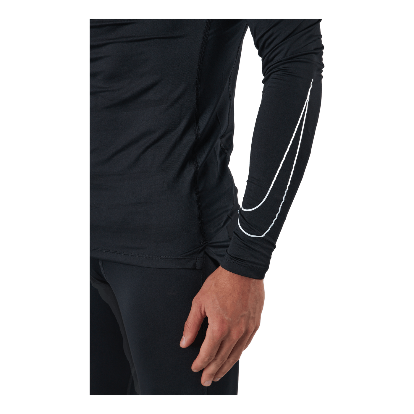 Nike Pro Dri-FIT Men's Tight Fit Long-Sleeve Top BLACK/WHITE