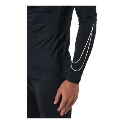 Nike Pro Dri-FIT Men's Tight Fit Long-Sleeve Top BLACK/WHITE