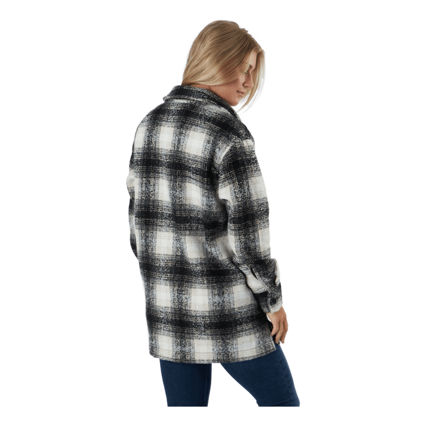 Onlallison Check Shacket Otw Pumice Stone