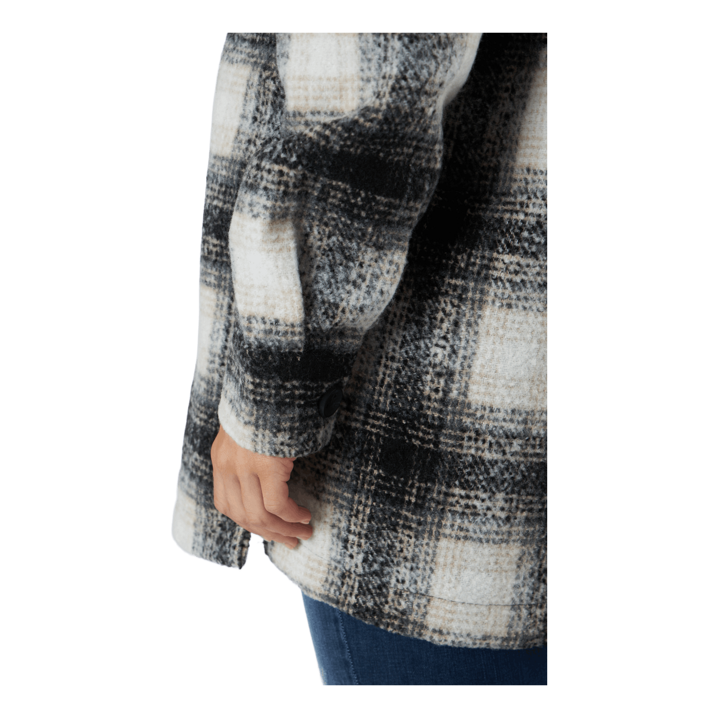 Onlallison Check Shacket Otw Pumice Stone