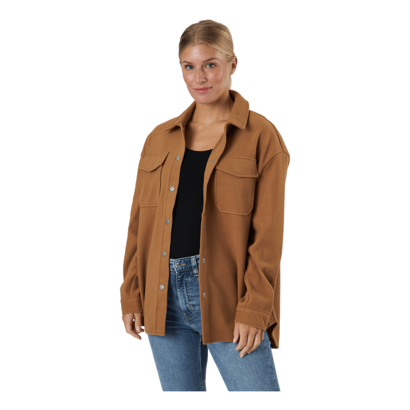 Onlmaci L/s Shacket Pnt Toasted Coconut