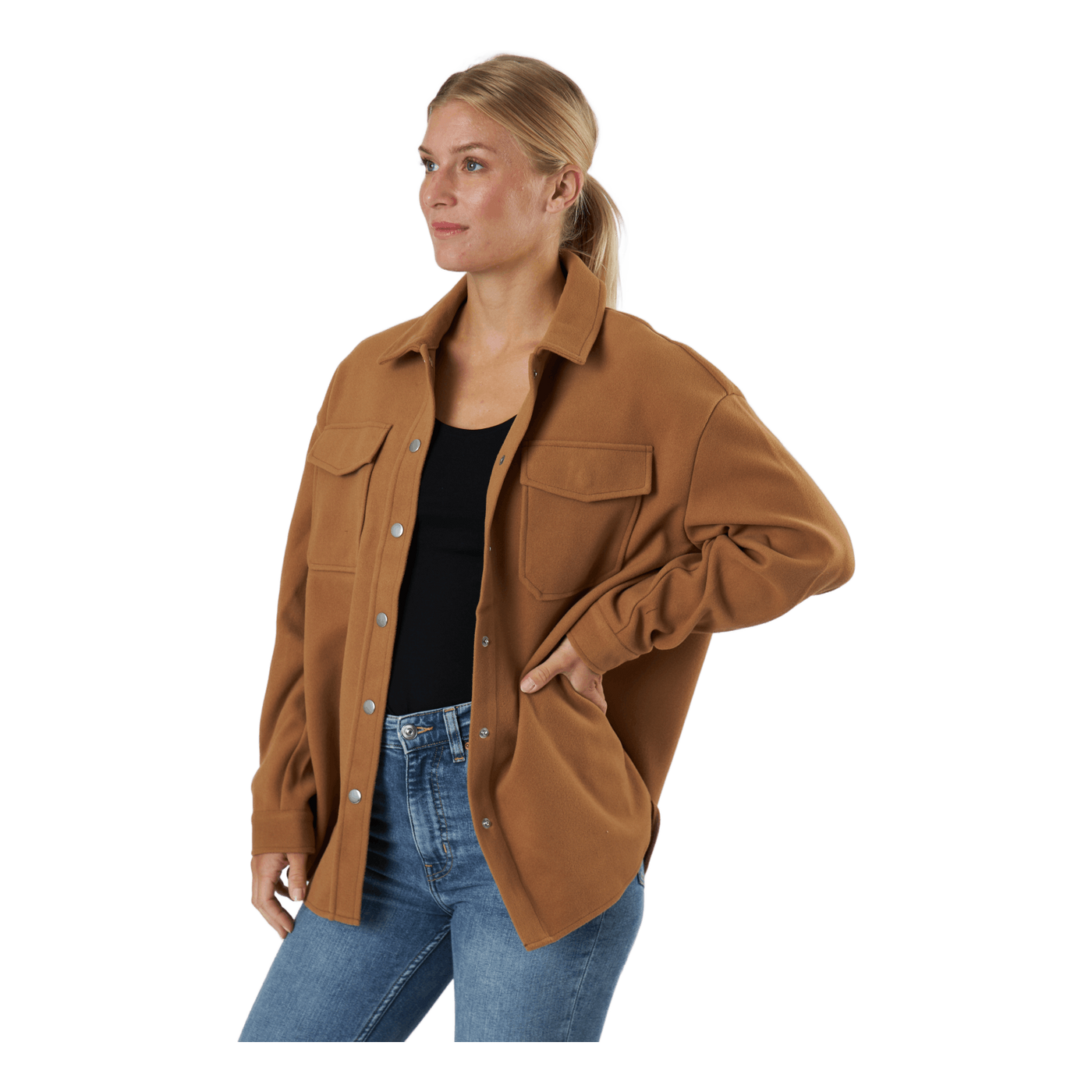 Onlmaci L/s Shacket Pnt Toasted Coconut